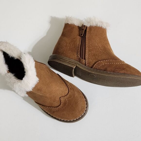 Girls BabyGap Brown Suede Texture Boots Size 7 Christmas Holiday Winter - Picture 3 of 10